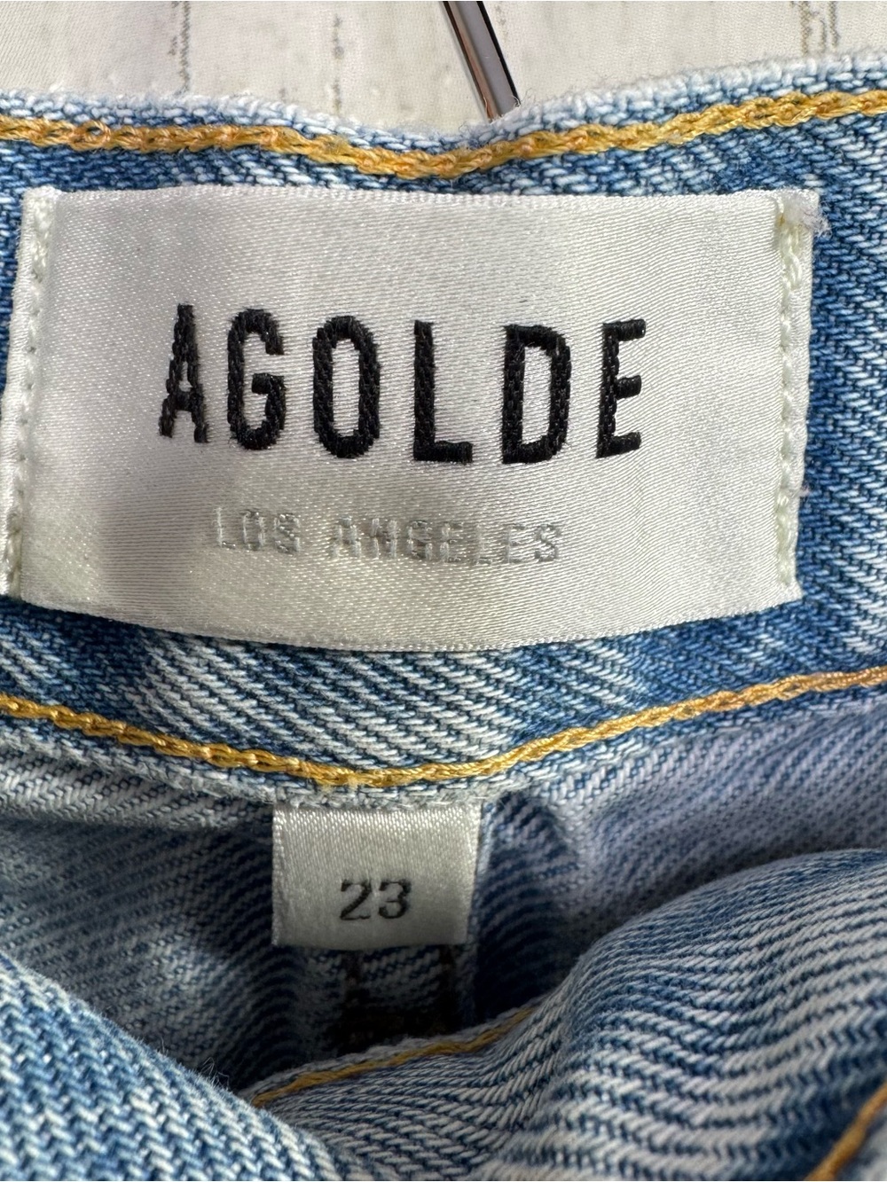 Agolde Parker Distressed Denim Shorts 23 Button Fly Light Wash Cutoff Festival - Picture 12 of 16